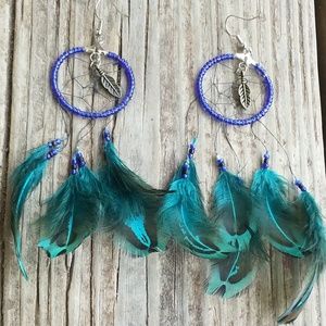 Handmade dreamcatcher earrings!!